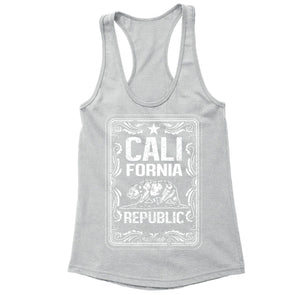 XtraFly Apparel Women's Vintage Cali Bear California Pride Racer-back Tank-Top