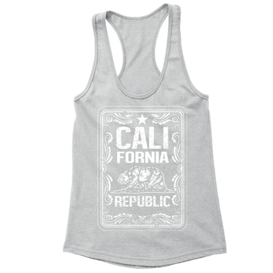 XtraFly Apparel Women's Vintage Cali Bear California Pride Racer-back Tank-Top