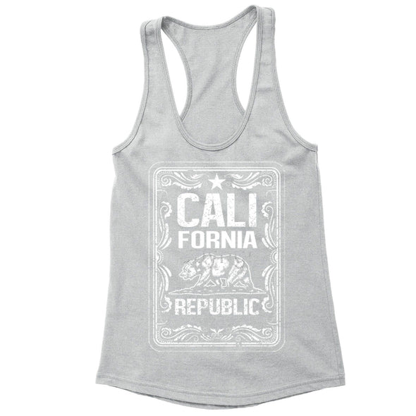 XtraFly Apparel Women's Vintage Cali Bear California Pride Racer-back Tank-Top