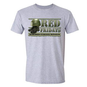 XtraFly Apparel Men's R.E.D. Red Fridays Military Pow Mia Crewneck Short Sleeve T-shirt