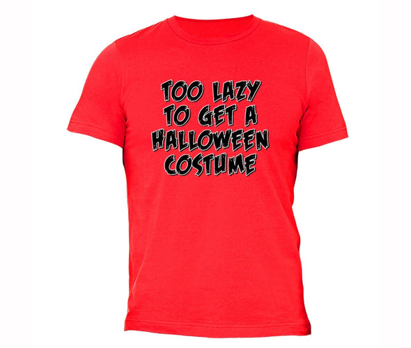 XtraFly Apparel Men's Too Lazy to Get Costume Halloween Pumpkin Crewneck Short Sleeve T-shirt