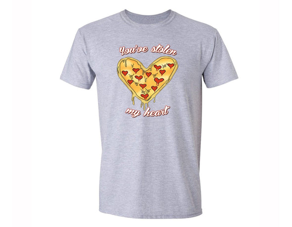 XtraFly Apparel Men's You've Stolen My Heart Pizza Novelty Gag Crewneck Short Sleeve T-shirt