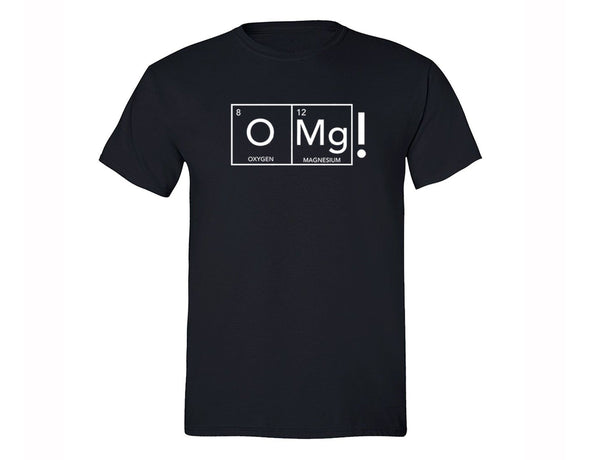 XtraFly Apparel Men's OMG Periodic Table Oxygen Novelty Gag Crewneck Short Sleeve T-shirt