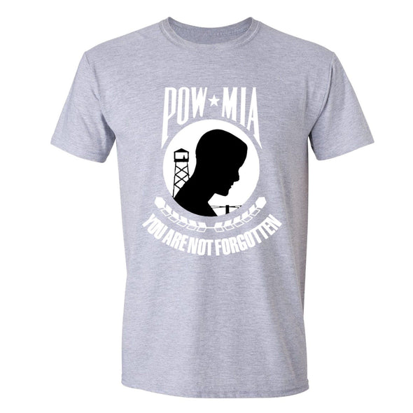 XtraFly Apparel Men's Not Forgotten Military Pow Mia Crewneck Short Sleeve T-shirt