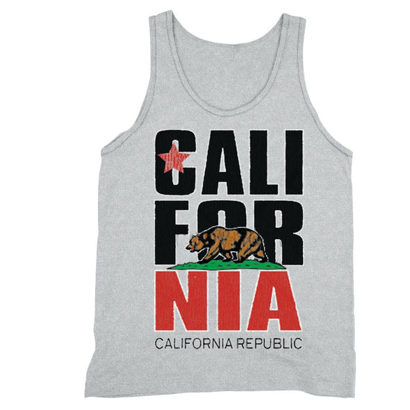 XtraFly Apparel Men's Stacked Cali Bear California Pride Tank-Top