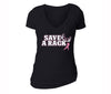 XtraFly Apparel Women's Breast Cancer Awareness V-neck Short Sleeve T-shirt