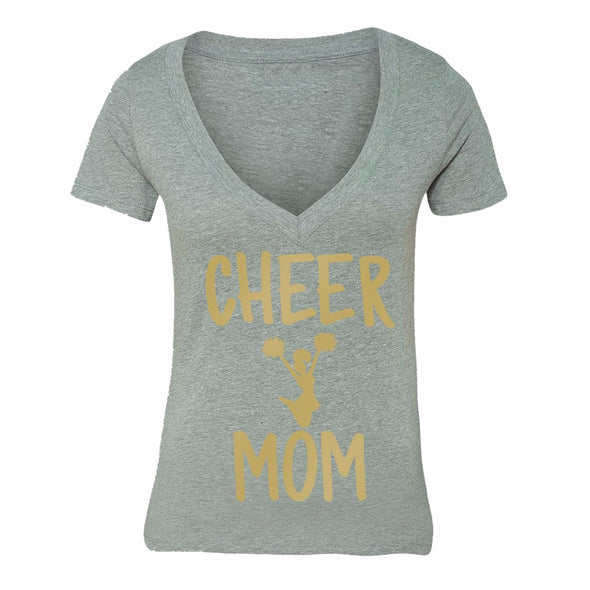 XtraFly Apparel Women's Cheer Mom Mother's Day V-neck Short Sleeve T-shirt