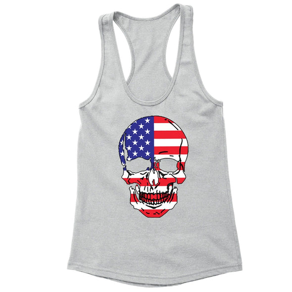 XtraFly Apparel Women's American Flag Distressed 4th of July Racer-back Tank-Top