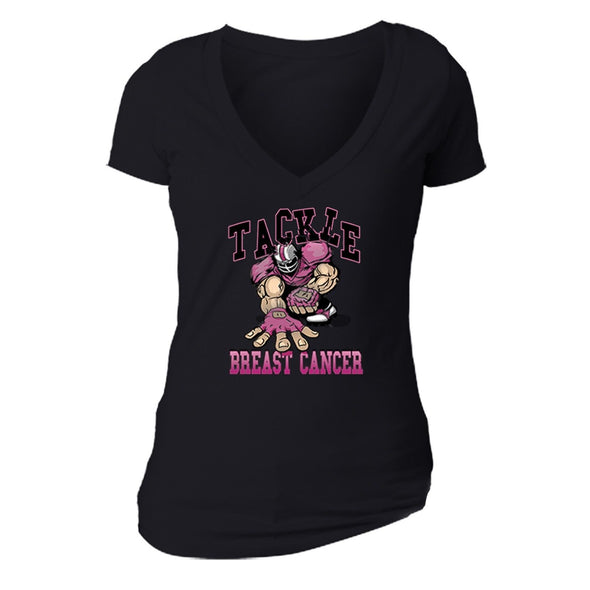 XtraFly Apparel Women's Breast Cancer Awareness V-neck Short Sleeve T-shirt