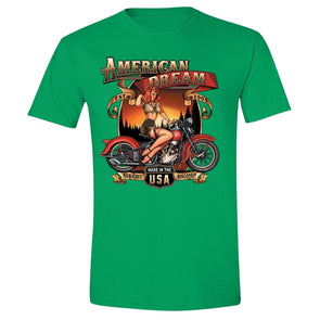 XtraFly Apparel Men's American Dream Milwauke Biker Motorcycle Crewneck Short Sleeve T-shirt