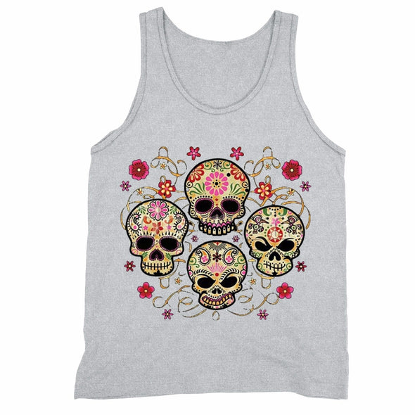 XtraFly Apparel Men's Muerte Four Sugarskull Skulls Day Of Dead Tank-Top