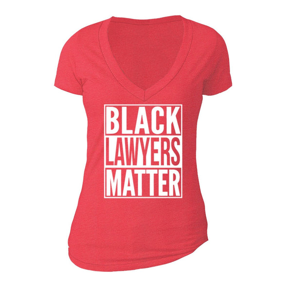 XtraFly Apparel Women's Black Lawyers Matter America V-neck Short Sleeve T-shirt