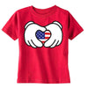 XtraFly Apparel Boys Hands Heart Flag American Pride Crewneck Short Sleeve T-shirt