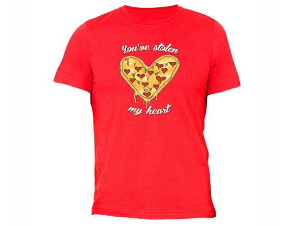 XtraFly Apparel Men's You've Stolen My Heart Pizza Novelty Gag Crewneck Short Sleeve T-shirt