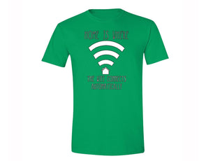 XtraFly Apparel Men's Home is Where the WIFI Novelty Gag Crewneck Short Sleeve T-shirt