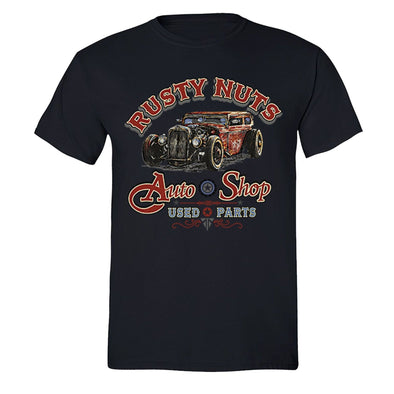 XtraFly Apparel Men's Rusty Nuts Autoshop Car Truck Garage Crewneck Short Sleeve T-shirt