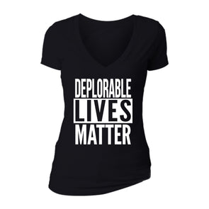 XtraFly Apparel Women's Deplorable Lives Matter America Election V-neck Short Sleeve T-shirt