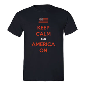 XtraFly Apparel Men's Keep Calm America On American Pride Crewneck Short Sleeve T-shirt