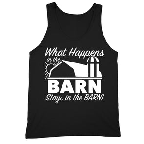 XtraFly Apparel Men's What Happens Barn Novelty Gag Tank-Top