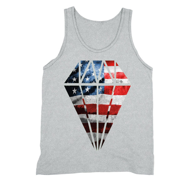 XtraFly Apparel Men's Flag Diamond Crystal American Pride Tank-Top