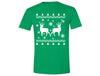 XtraFly Apparel Men's Reindeer Snowflake Ugly Christmas Crewneck Short Sleeve T-shirt