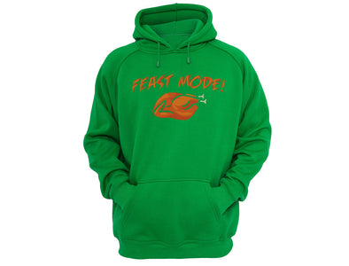 XtraFly Apparel Feast Mode Turkey Gobble Thanksgiving Hooded-Sweatshirt Pullover Hoodie