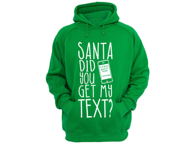 XtraFly Apparel Santa Did You Get My Text Ugly Christmas Hooded-Sweatshirt Pullover Hoodie