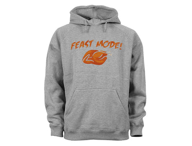 XtraFly Apparel Feast Mode Turkey Gobble Thanksgiving Hooded-Sweatshirt Pullover Hoodie