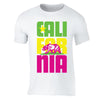 XtraFly Apparel Men's Stacked Cali Neon Bear California Pride Crewneck Short Sleeve T-shirt