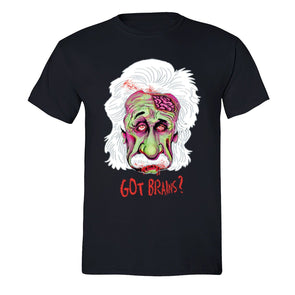 XtraFly Apparel Men's Got Brains Zombie Einstein Novelty Gag Crewneck Short Sleeve T-shirt