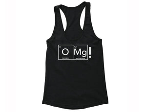 XtraFly Apparel Women's OMG Periodic Table Oxygen Novelty Gag Racer-back Tank-Top