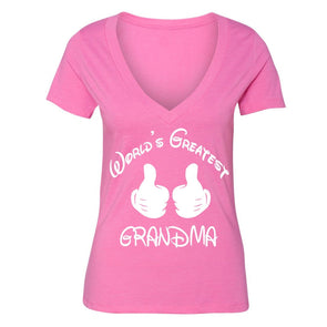 XtraFly Apparel Women's Greatest Grandma Mother's Day V-neck Short Sleeve T-shirt