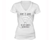 XtraFly Apparel Women's Home is Where the WIFI Novelty Gag V-neck Short Sleeve T-shirt