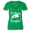 XtraFly Apparel Women's Happy Camper RV Camping Novelty Gag V-neck Short Sleeve T-shirt