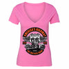 XtraFly Apparel Women's Route 66 America's Highway Biker Motorcycle V-neck Short Sleeve T-shirt