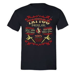 XtraFly Apparel Men's Tattoo Parlor Ink Inked Novelty Gag Crewneck Short Sleeve T-shirt