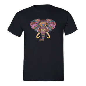 XtraFly Apparel Men's Elephant Head Tusk Pink Tribal Animal Crewneck Short Sleeve T-shirt