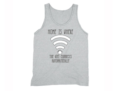 XtraFly Apparel Men's Home is Where the WIFI Novelty Gag Tank-Top