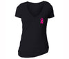 XtraFly Apparel Women's Breast Cancer Awareness V-neck Short Sleeve T-shirt