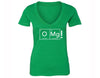 XtraFly Apparel Women's OMG Periodic Table Oxygen Novelty Gag V-neck Short Sleeve T-shirt