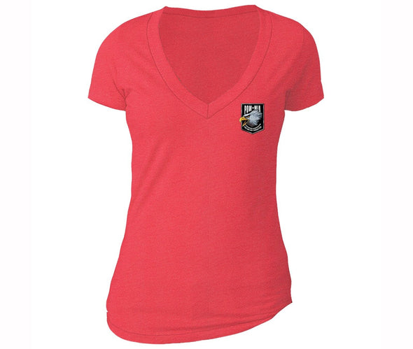 XtraFly Apparel Women's Eagle Pocket Military Pow Mia V-neck Short Sleeve T-shirt