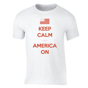 XtraFly Apparel Men's Keep Calm America On American Pride Crewneck Short Sleeve T-shirt