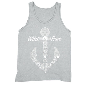 XtraFly Apparel Men's Wild Free Vacation Anchor Novelty Gag Tank-Top