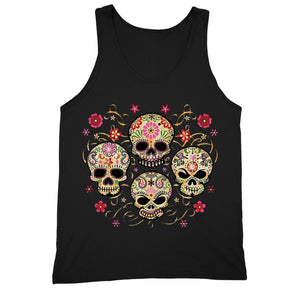 XtraFly Apparel Men's Muerte Four Sugarskull Skulls Day Of Dead Tank-Top