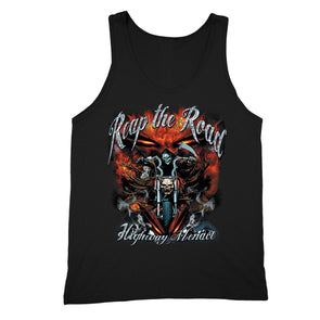 XtraFly Apparel Men's Reap The Road Skull Biker Motorcycle Tank-Top