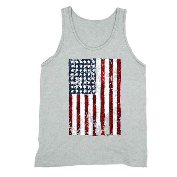 XtraFly Apparel Men's American Flag Distressed 4th of July Tank-Top