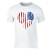 XtraFly Apparel Men's American Flag Distressed 4th of July Crewneck Short Sleeve T-shirt