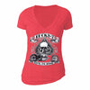 XtraFly Apparel Women's Lucky 7 Skull Live to Ride Biker Motorcycle V-neck Short Sleeve T-shirt