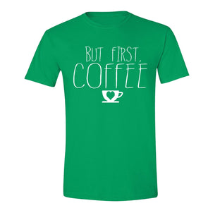 XtraFly Apparel Men's But First Coffee Novelty Gag Crewneck Short Sleeve T-shirt