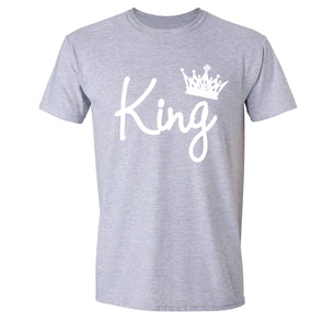 XtraFly Apparel Men's King White Crown Matching Couples Crewneck Short Sleeve T-shirt